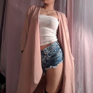 Pink duster coat